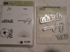Stampin' UP AMAZING YOU- cling Stamp Set CELEBRATE YOU thinlits Dies