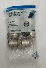 Sharkbite Max 3/4 Inch Brass Push To Connect Pipe Fittings 4 Pack