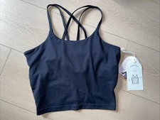 New Blogilates Women's Strappy Tank Top Sports Activewear Black Sz XS