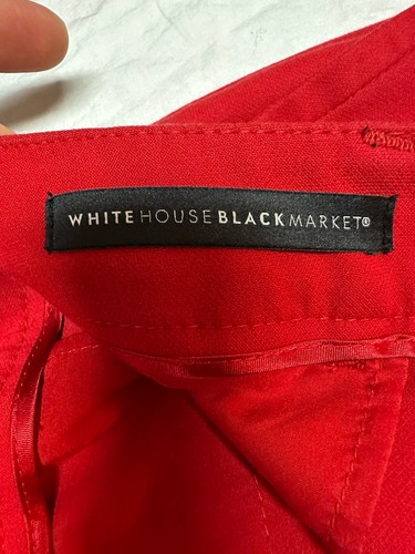 White House Black Market Pants Red 8  The Boot Women's Mid Rise Some Spots - Picture 4 of 9