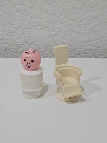 Vintage Fisher Price Little People Barber with Chair