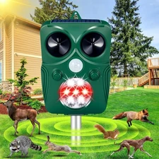 Solar Animal Repeller Ultrasonic Repellent Outdoor with Motion Green 
