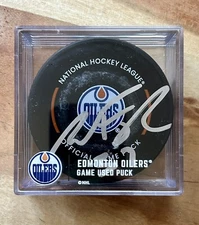 Connor McDavid Game-Used Assist Puck - From 100 Assist Season (2023-24) - Oilers