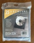 Print File™ Archival Cd/Dvd Sleeves - Package Of 25 - Holds 2 Cds Per Sleeve