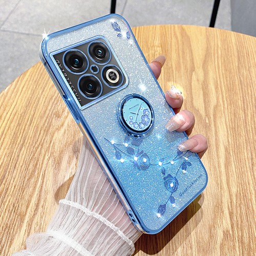 For OnePlus 10 Pro, Shockproof Clear Ring Holder Bling Glitter Soft Case Cover - Picture 9 of 14