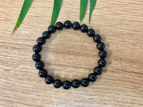 Black Obsidian Bracelet Stretchy Gemstone Obsidian Crystal Reiki Chakra Wicca. - Picture 2 of 7