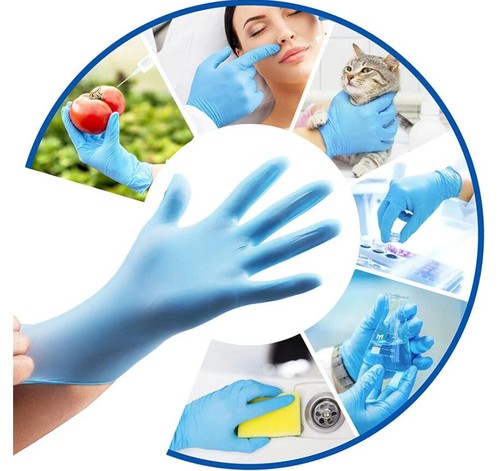 100 pz guanti in lattice monouso blu nitrile guanti impermeabili per uso alimentare neri - Foto 16 di 16