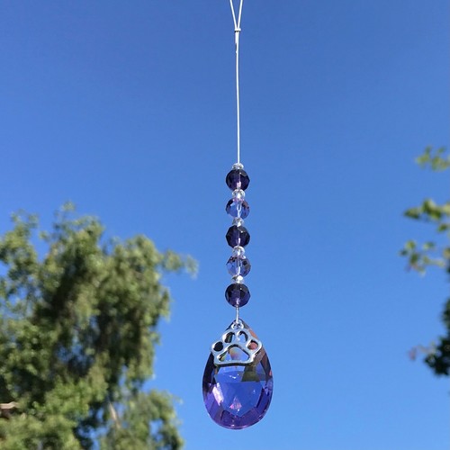 Nuevo Vidrio Cazador de Cristal Cazador de Pata Púrpura Colgante ~ Pérdida de Mascotas Memorial - Imagen 8 de 12