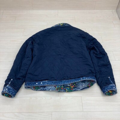 Kith Ellis Denim Jacket Botanical Spring Flowers Reversible Indigo