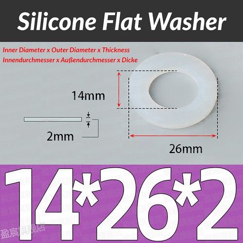 Silicone Plain Flat Washer O Rings Sealing Gaskets Ring Food Grade Thickn1mm-5mm - Picture 168 of 235