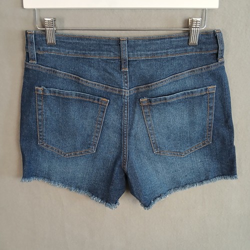 No Boundries Women's Mid Rise 3" Jean Shorts Size 9 Dark Wash NWT - Picture 2 of 9