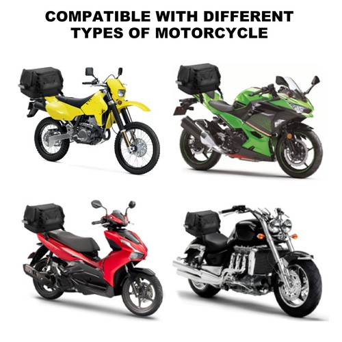 Motorcycle Sissy Bar Bags Rear Tail Bag Touring Waterproof Expandable Tail Bags - Picture 10 of 12