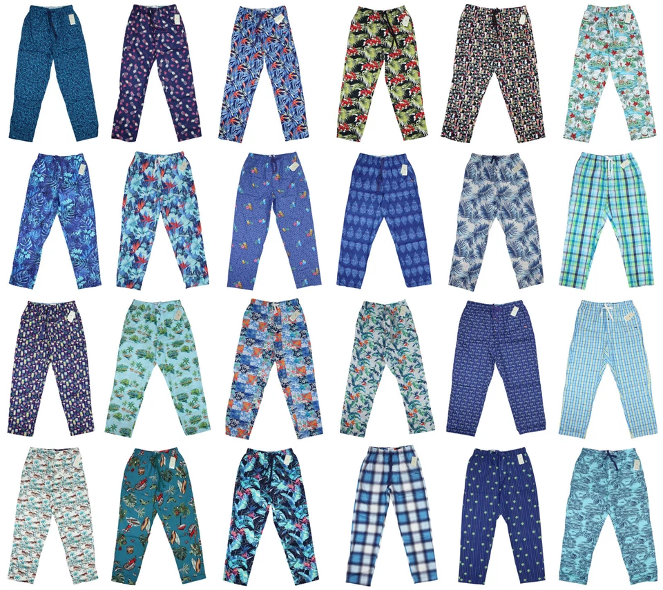 Pantalones para dormir Tommy Bahama para hombre con cordón 100 % algodón diseño tropical nuevos con etiquetas