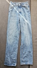 Zara Straight wide leg Full Length Jeans Women s Size US 2 EUR 34 6147/177 baggy