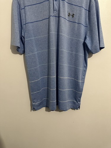 Herren Under Armour Golf Poloshirt gestreift blau Größe L - Bild 8 von 13