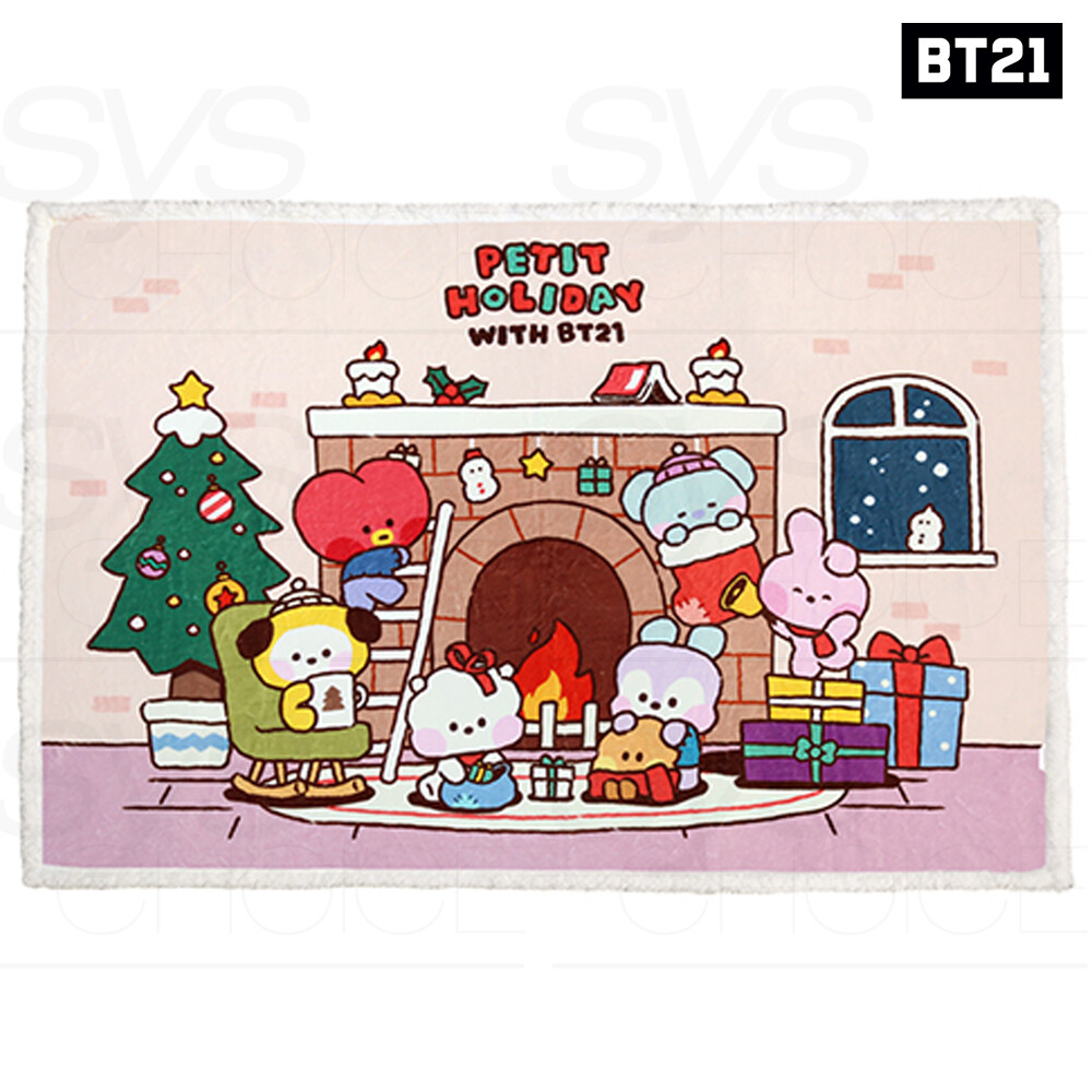 BTS BT21 Official Authentic Goods minini Blanket PETIT HOLIDAY or