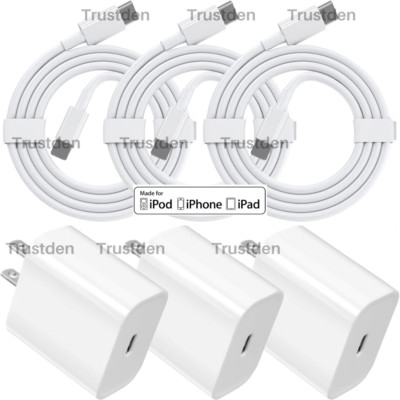20W USB-C Power Adapter Block Cube Fast Charger Cord For iPhone 14 13 12 11 XR 8