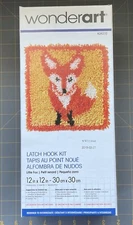 WONDERART LATCH HOOK KIT LITTLE FOX #42623 with Instructions Chart Canvas & YARN