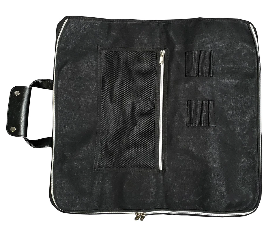 Ergo Chef 10 Pocket Chef Knife Roll Bag Heavy Duty Waxed Canvas Black - Image 2 of 4