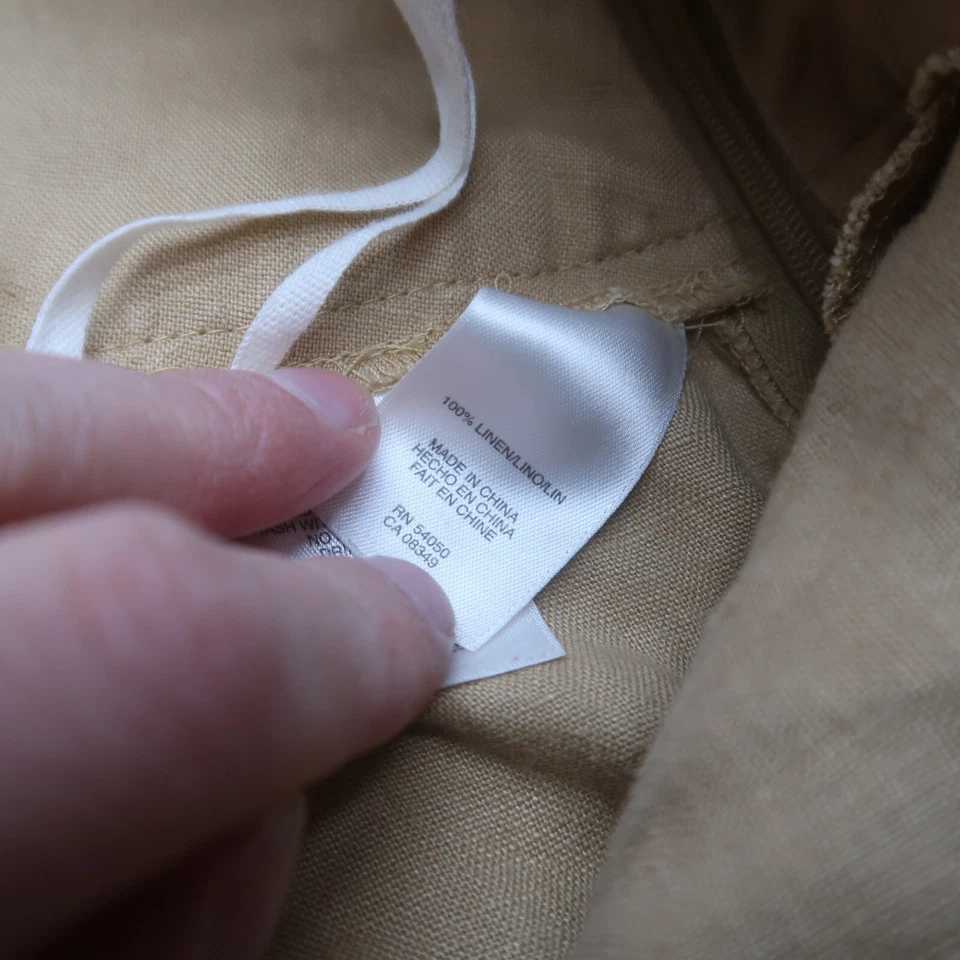 Jones Нью-Йорк 100% льняная юбка размер 12 бежевый линия повседневный богемное отпуск цветочный - Изображение 4 из 4