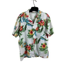Barefoot in Paradise 1970s Vintage Loud Print Hawaiian Shirt Aloha Medium USA