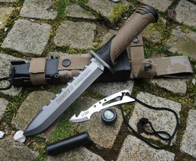 K25 Thunder II Outdoor Messer Jagdmesser mit Zubehör 8Cr13MoV Stahl Scheide