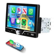 Single 1Din 7" Touch Screen Stereo Bluetooth Radio Car Apple/Android Carplay GPS