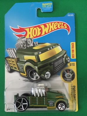 2017 Hot Wheels #195 Experimotors 8/10 CRATE RACER Green  5 Spoke Wheels B195