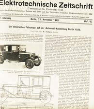 Raporty samochodów elektrycznych 1. Radia w: "Elektrotechnika Z." 1926 New York Metro- BERLIN