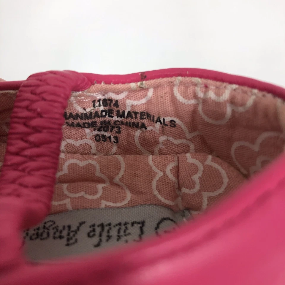 Zapatos de Ballet Little Angel Infantil Niñas Talla 1 Rosa Flor Estrás Mary Jane Foto 4 de 4