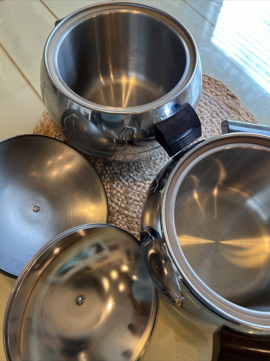 Vintage West Bend *Penguin* Hot And Cold Server with Wooden