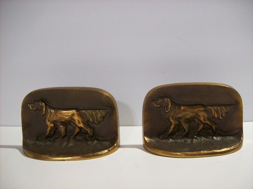 Vintage Pair of Hunting Dogs BRASS Bookends - Picture 5 of 20