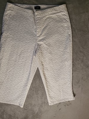 Nyd Skimmer Pants Crop Womens Size 10 White Embroidered Flower Flower Print 