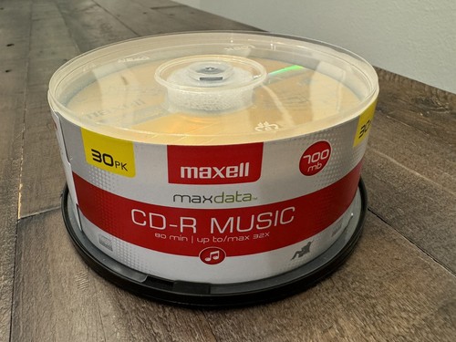 Maxell CD-R Max Data 700MB Audio 90 Mins 32X NEW OPEN BOX Pack of 29 (1 missing)