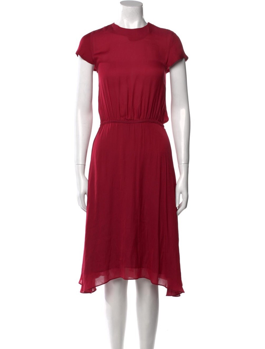 Isabel Marant Etoile Cap Sleeve Midi Length Dress Burgundy