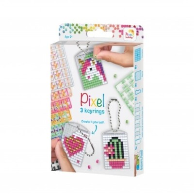 Pixel Art zum Zusammenbauen - Pixelhobby 3er Set Girly Medaillons