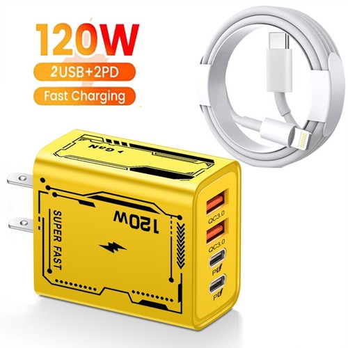 120W Fast Charging Wall Charger For Motorola Moto G Stylus 5G (2024) Play Power - Picture 14 of 21