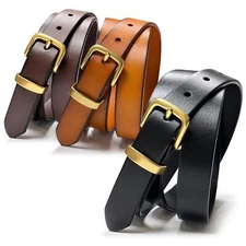 Women's Dress Belts 100% One Piece Genuine Full Grain Leather Casual Belt