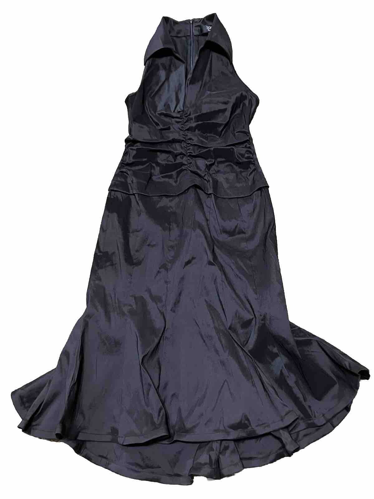 Vtg TADASHI Collection Solid Black Sleeveless Col… - image 1