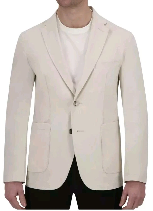 C-Lab NYC Tech Travel Stretch Packable Blazer Jacket Stone Size Small uk 38R