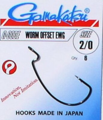 Gamakatsu Offset EWG Hooks, Dropshot, Texas-Rig, Carolina-Rig, Swimbait, Keitech