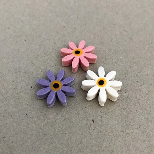 17mm Ceramic Daisies - x3 ~ Mosaic Tile, Mosaic Inserts, Art, Craft - Picture 6 of 21