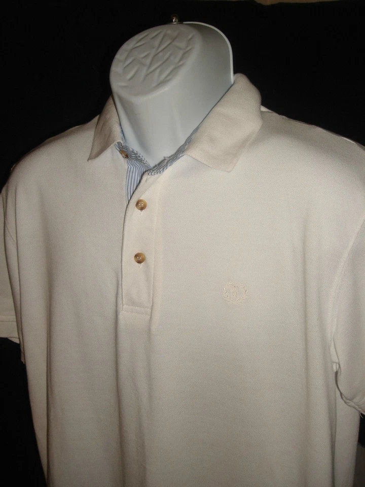 MEN'S MICHAEL AUSTIN SOLID WHITE S/S COTTON BLEND POLO SHIRT SIZE M - Image 3 of 4