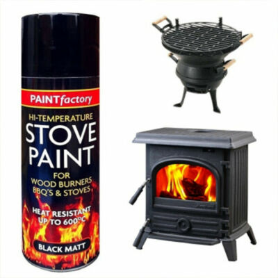 400ml High Temperature Heat Resistant Matt BLACK Spray Paint Stove BBQ 1436  | eBay
