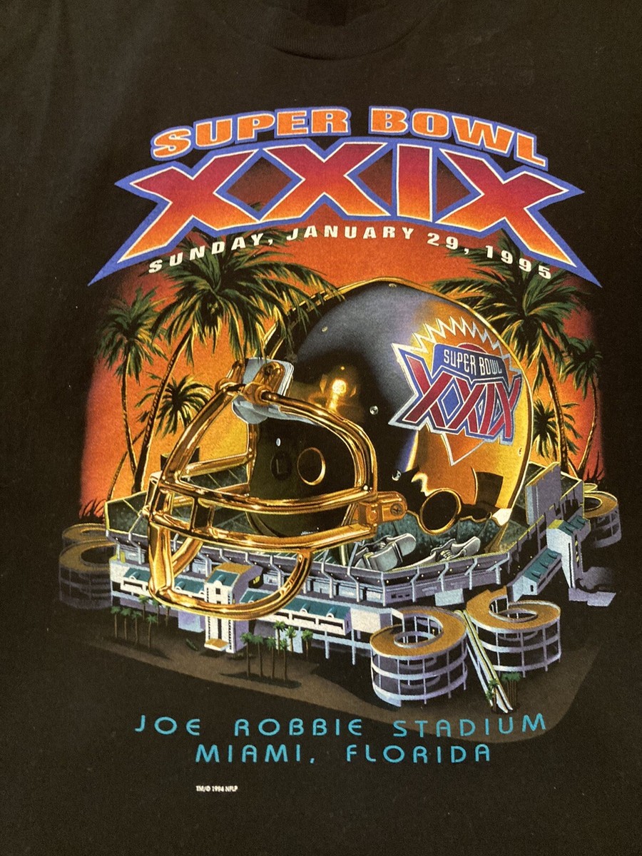 新品 スーパーボウルXXIX 記念Tシャツ　アメリカサイズＬ Vintage Super Bowl 1995 XXIX T Shirt Mens Large 1994 Black