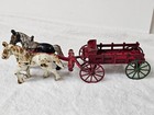Antique Kenton Cast Iron 1905 No. 8 Horse-Drawn Farm Dray Wagon 14.5″ Red/Green