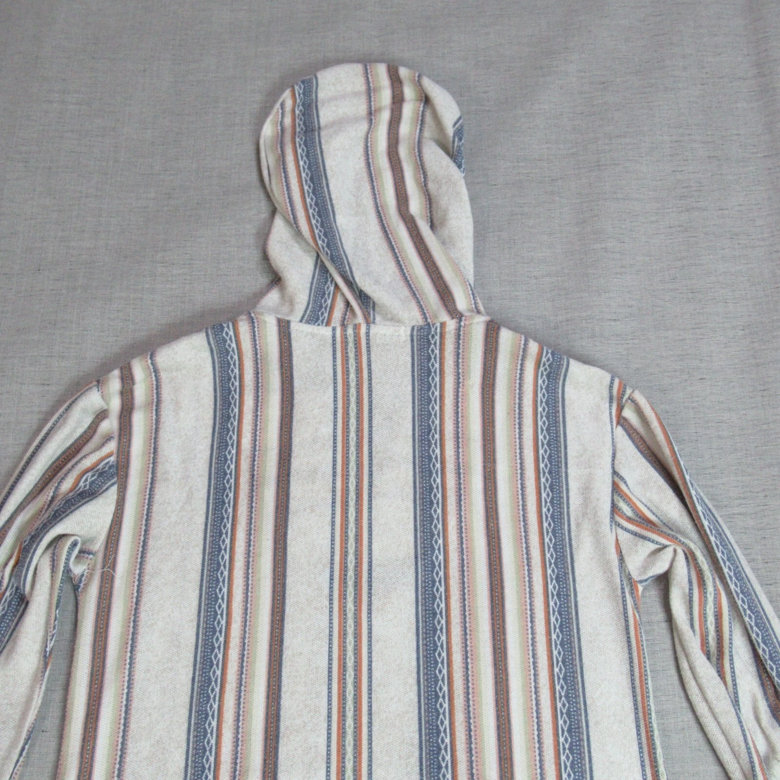 OFF WHITE Felpa con cappuccio Wallflower donna taglia media panna a righe tessuto hippie fiore bambino boho