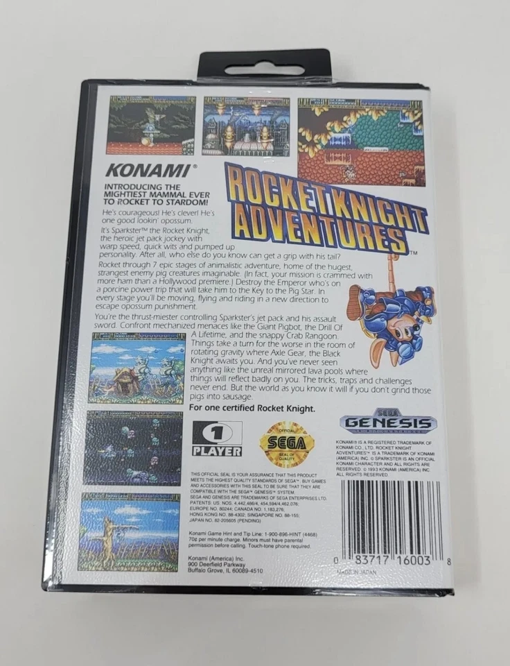ROCKET KNIGHT ADVENTURES SEGA GENESIS SEALED NEW - Image 2 of 4