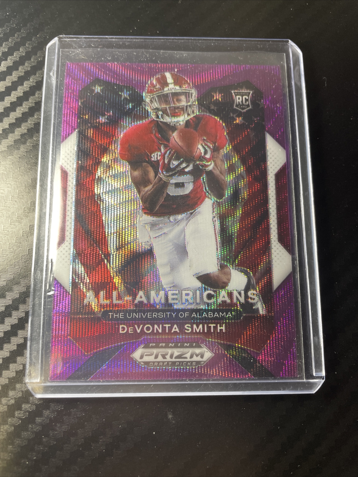 DEVONTA SMITH 2021 Prizm Draft Picks All-Americans PURPLE WAVE PRIZM RC #186!