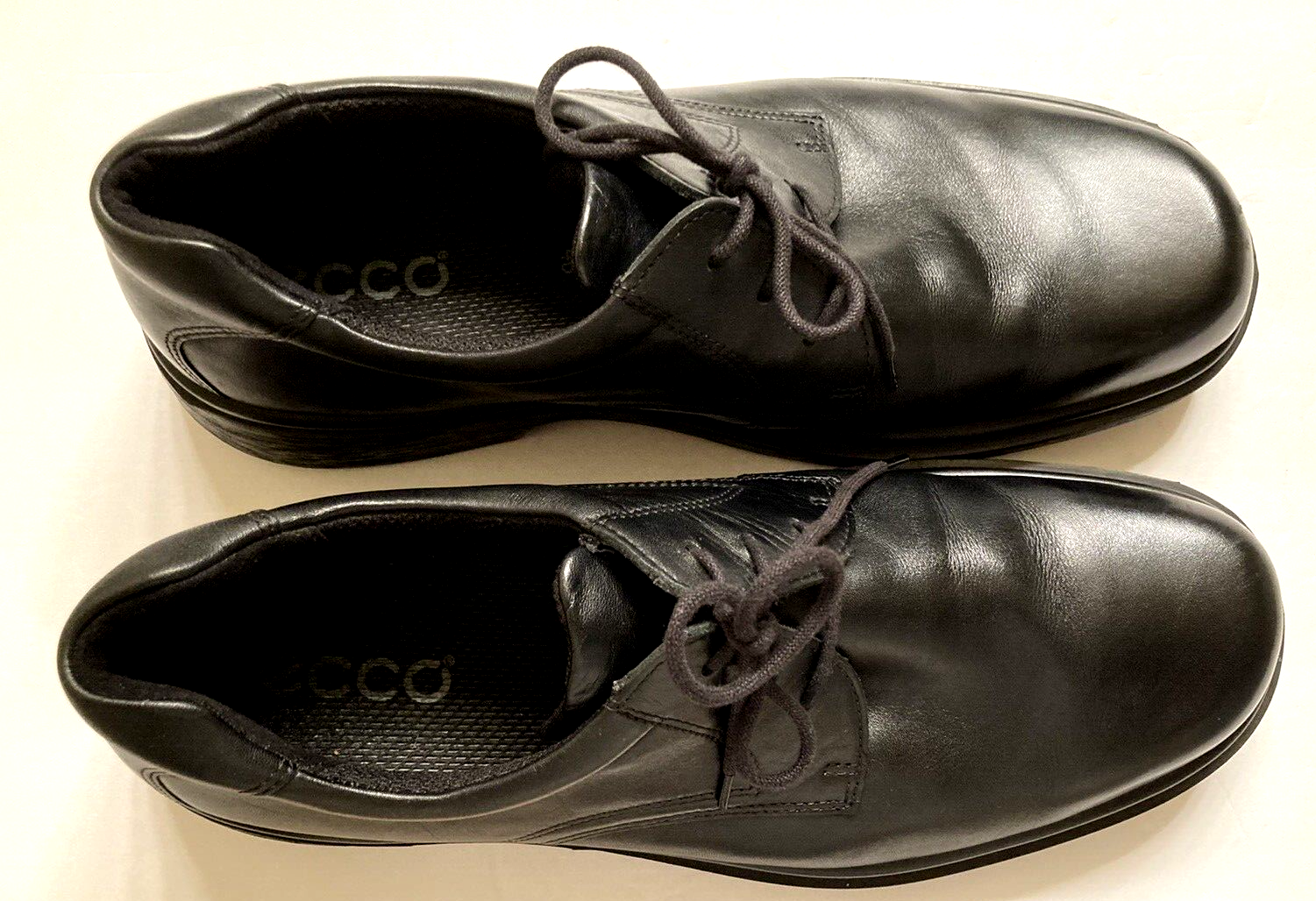 SAOLA Scarpe da uomo ECCO Shock Point nere stringate in pelle euro taglia 46 USA taglia 12